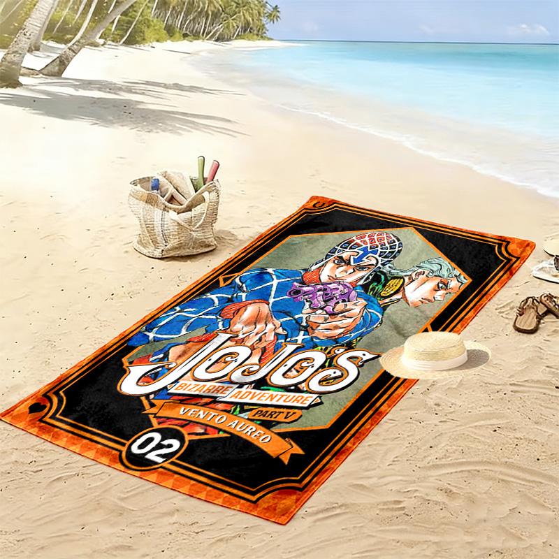 JoJo's Adventure: Vento Aureo beach towel Beach towel for vacation photos beach seaside swim quick-drying swim towel Fashion beach towel