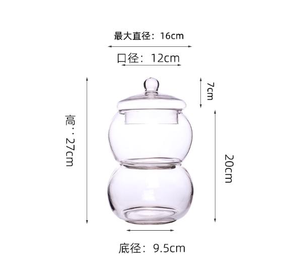 Стеклянная конфетница прозрачная с крышкой, четырехэтажная, емкость для хранения продуктов, для дома, настольная, многослойная, декоративная стеклянная банка