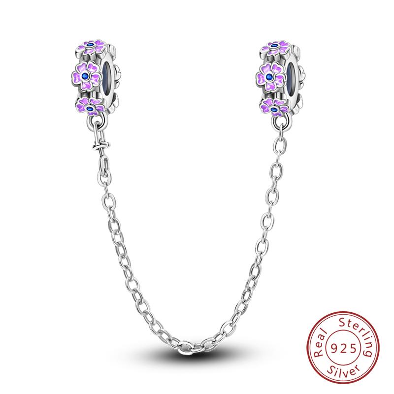 Серебро 925 пробы Форма Сердца Замок Ког Кошки Фантазийный Узор Цепочки Безопасности Подходят для Браслетов Qikaola DIY Украшения