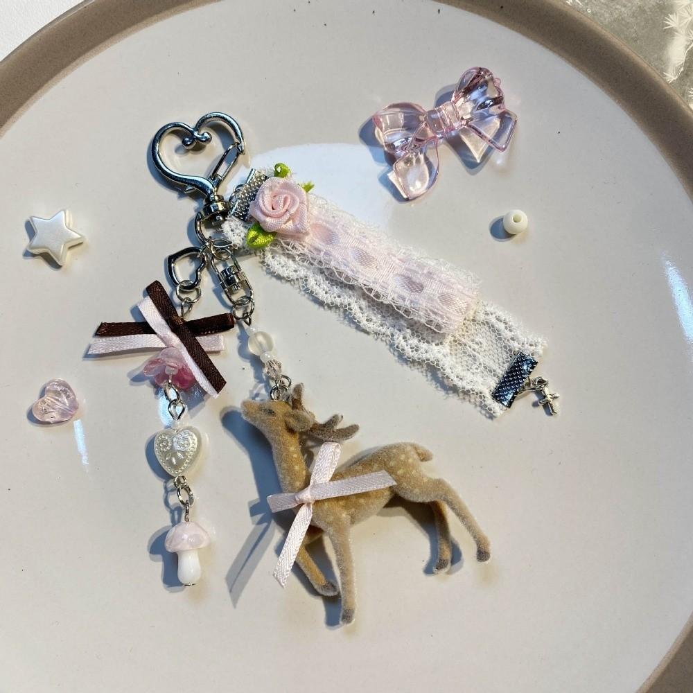Korean Style Fawn Keychain Vintage Bag Pendant Cute Phone Charms Christmas Gifts