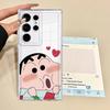 Case for Samsung Galaxy S25 Edge S20 Plus S26 S24 S21 S22 FE Note 20 Ultra 10 S23 Ultra Phone Cover Cartoon Crayons Shinchan