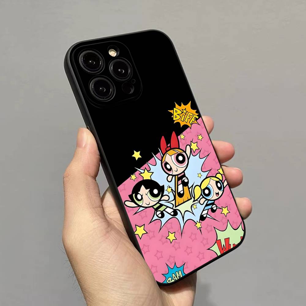 Мягкий чехол-накладка P-Powerpuff-GirlS для IPhone 17 16 Pro Max 15 12 11 16e 13 Mini 14 15 Plus
