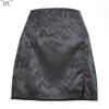 DX~~ Весенне-летняя женская короткая юбка с взрывным разрезом, сексуальная жаккардовая атласная юбка на молнии с высокой талией, женская юбка