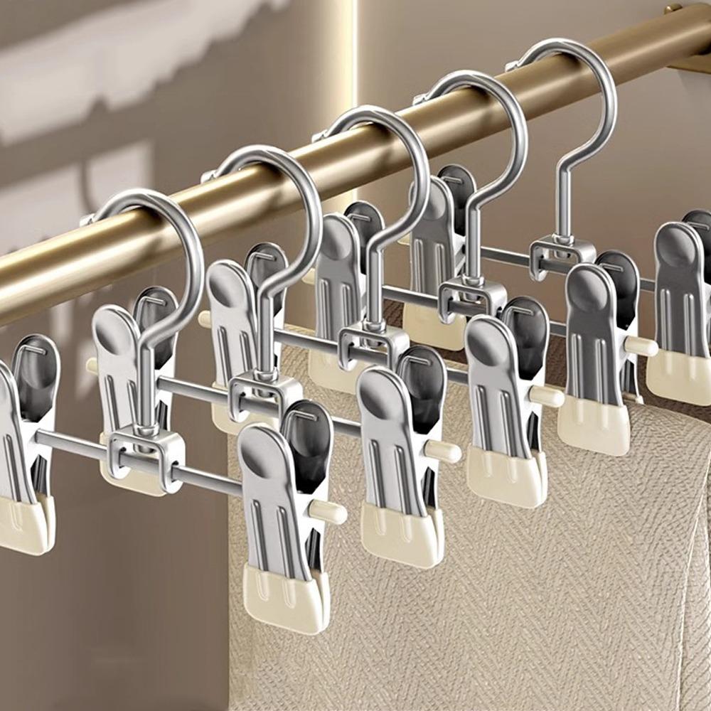 30pcs 360° Rotatable Clothes Drying Hanger Double Clip Non-Slip Clothes Clips Adjustable Windproof Storage Clips Space-Saving