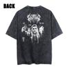 Y2k Men Washed Vintage Tshirt Black Streetwear Skull Graphic Print T Shirt Harajuku Tshirt Summer Short-sleeve Tees