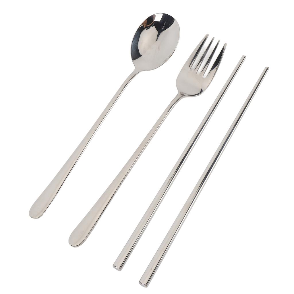 Портативная посуда с ящиком для хранения, ложка, вилка, палочки для еды из нержавеющей стали 304, многоразовый набор столовых приборов