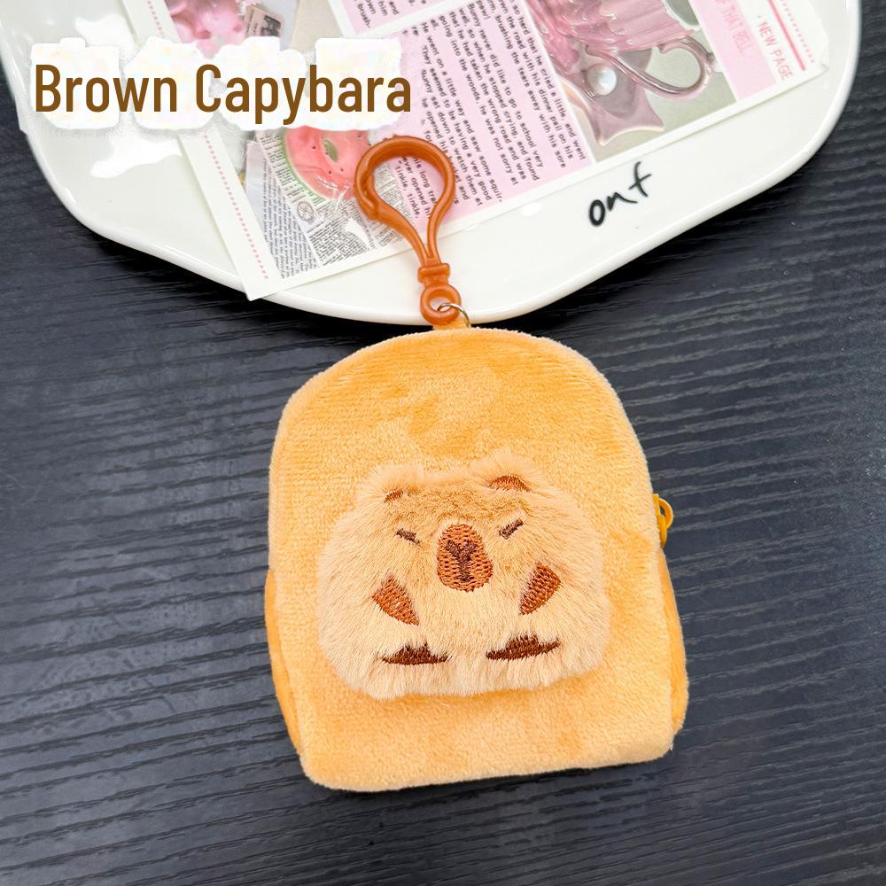 Кошелек для монет Capybara Plush: Милая мультяшная сумка для наушников и мини-подвеска для школьной сумки