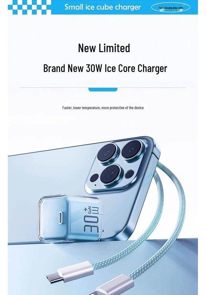 PD30W Gallium Nitride Charger for Apple 16/15 Pro Max/14 Plus - Compact Fast Charging Adapter