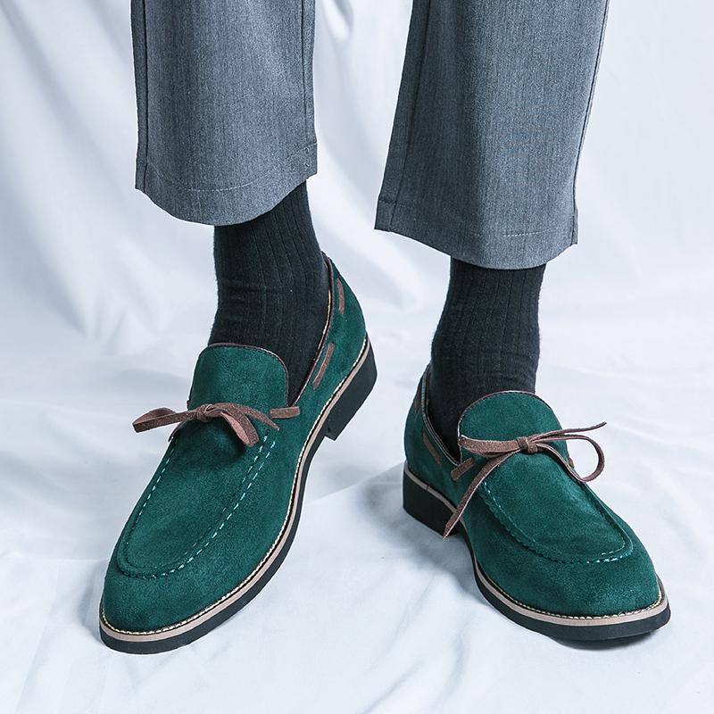 Fashion Summer Mens Loafers Luxury Brand Outdoor Casual Shoes High Quality Suede Leather Walking Shoes Lace-up Business Shoes Mocassin