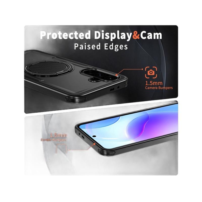 Применимо к Samsung a55 новый 360 вращающийся держатель чехол s24/s25ultra рисунок под карбон противоударный защитный чехол