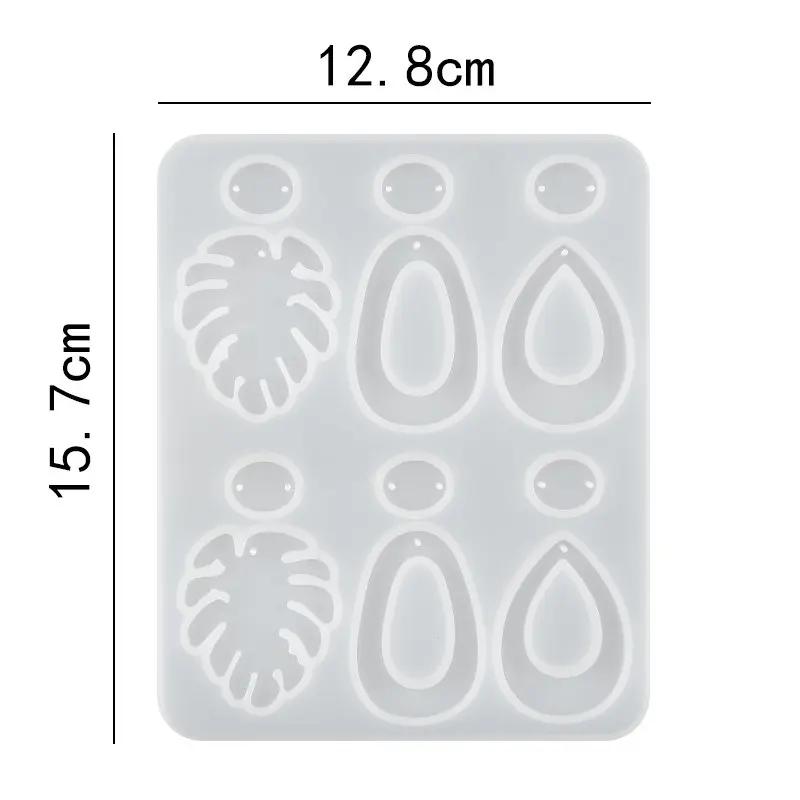 Earring Resin Molds Epoxy Resin Silicone Jewelry Mold with Hole Casting Molds in Various Shapes and Sizes for Earring Making DIY