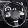 Чехол на руль автомобиля, мягкий, сшитый вручную, из натуральной кожи черного цвета, карбоновое волокно для Toyota FJ Cruiser