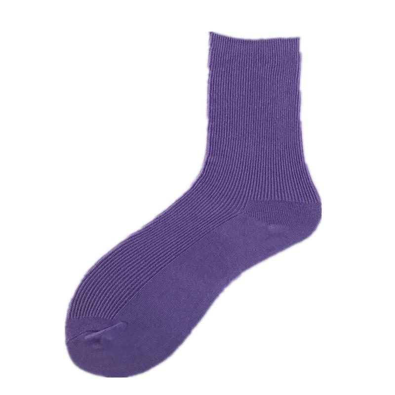 Женские хлопковые носки с рюшами в корейском стиле - Пастельные гольфы до середины икры, летняя мода