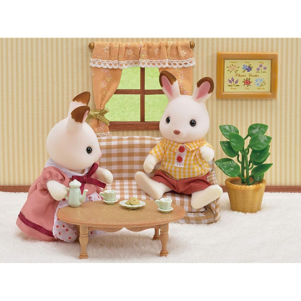 Sylvanian Families EPOCH Living Room Sofa ST Mark Certified Toy for Dollhouse Ages 3 and Up