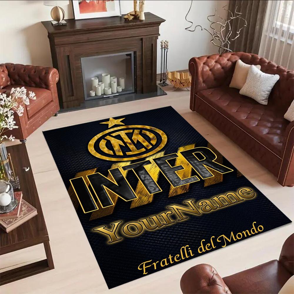 Inter Milan Personalized Text Carpet Design for Hallway Foyer Living Rooms Bedrooms Anti-slip Rug Office home decor