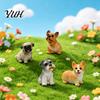 Mini Fairy Garden Accessories Cute Puppy Figurine, Resin Ornament for Desk And Car Decor, Animal Desktop Toys Realistic Dog Figurines, Miniature