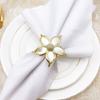 8pcs/lot Cutlery Pearl Flower Napkin Buckle Beige Flower Napkin Ring Wedding Festive Party Tabletop Decoration Napkin Ring