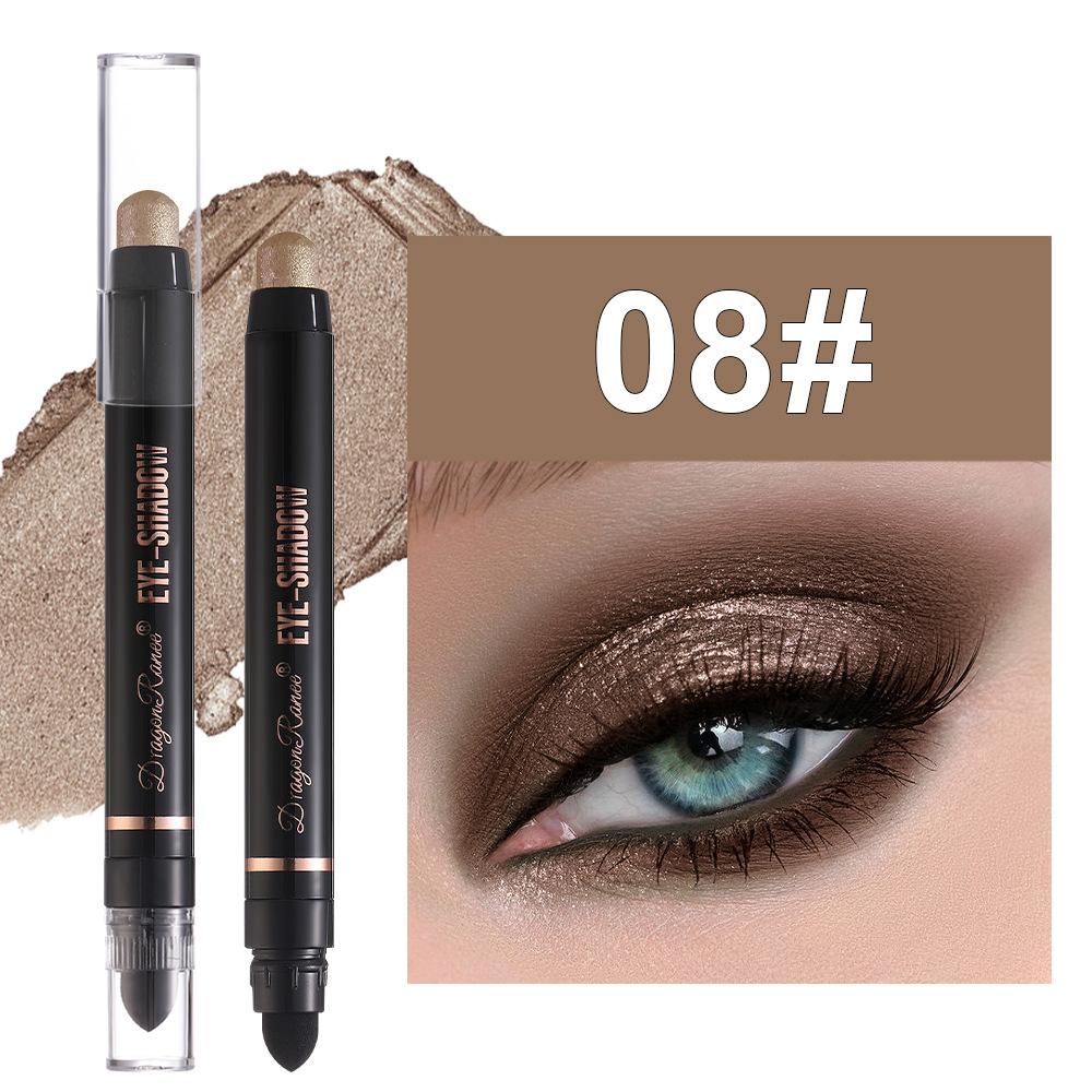 12Color Metallic Pearlescent Eyeshadow Pencil Waterproof Lasting Double Head Glitter Golden Eye Shadow Pen Eyeliner Stick Makeup