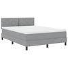 Box Spring Bed with Headboard Light Grey 140 x 200 cm Fabric