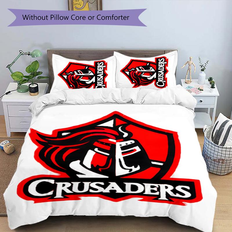 Crusader 3pcs Bedding Set Duvet Cover Closure Includes 1 Duvet Cover & 2 Pillowcases for All Seasons Bedroom Home Dorm Decor