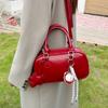 Красная свадебная сумка для невесты, нишевый дизайн, сумка-боулинг, женская, 2025, новая, ретро-сумка, сумка, сумка Boston