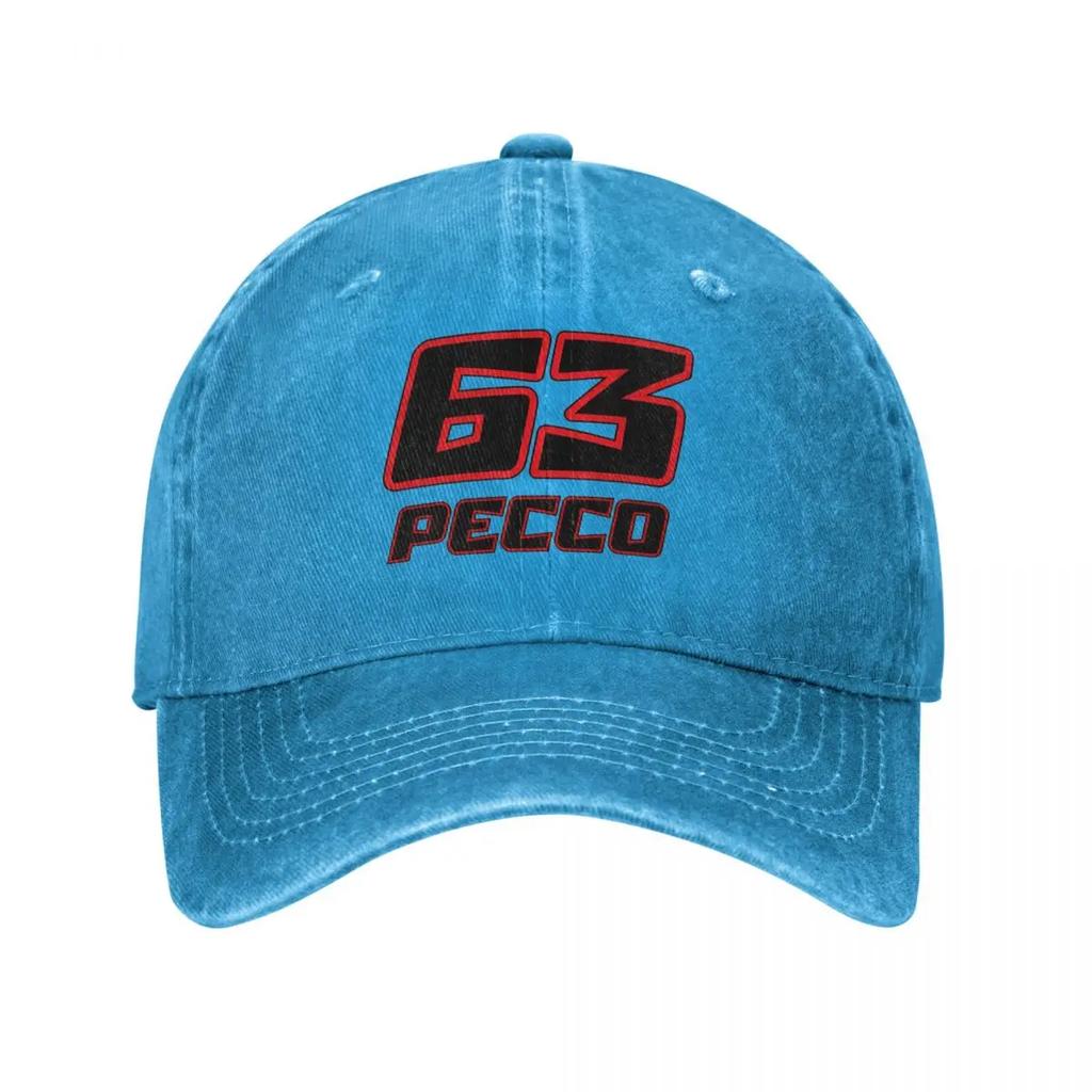 Винтажная бейсболка Pecco Bagnaia 63 унисекс из потертого хлопка Snapback для мотоциклетных гонок на открытом воздухе всесезонная подарочная кепка для путешествий