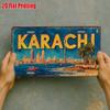 D Flat Pc Karachi Cityscape Metal Sign Outdoor Plaque Wall Decor Suitable for Rooms Entryways Literary Cafes