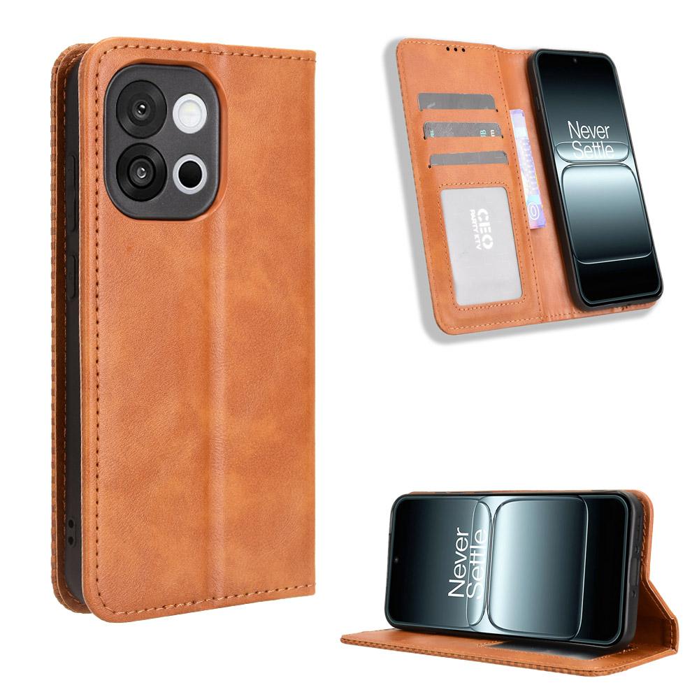 For OnePlus 13T 5G Leather Case Wallet Stand Retro Texture Phone Cover