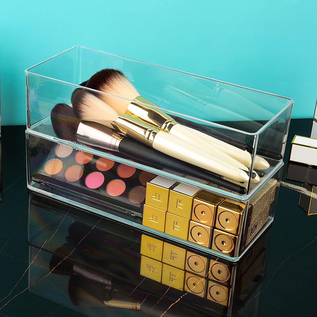 Clear Makeup Organizer for Drawer, Makeup Storage Box Drawer Divider for Vanity, Countertop, Bathroom, Kitchen Cabinet