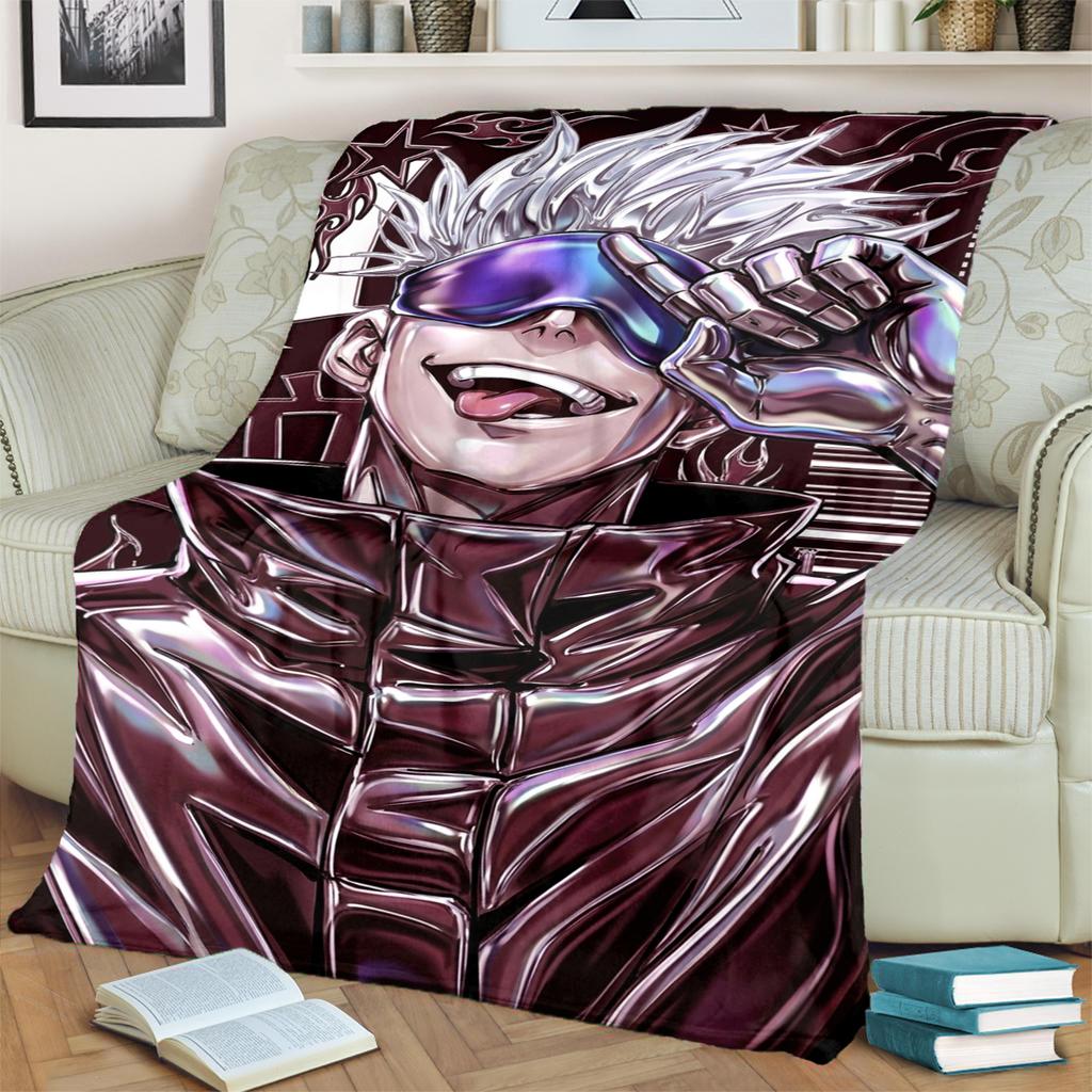 Soft Warm Jujutsu Kaisen Flannel Blanket for Bedrooms, Sofas, Beds, Chairs, Picnics and Travel