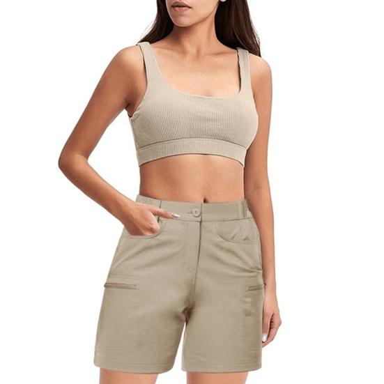 Женские шорты-бермуды, эластичные шорты для походов с высокой талией и карманами, повседневные быстросохнущие шорты для гольфа для летнего активного отдыха