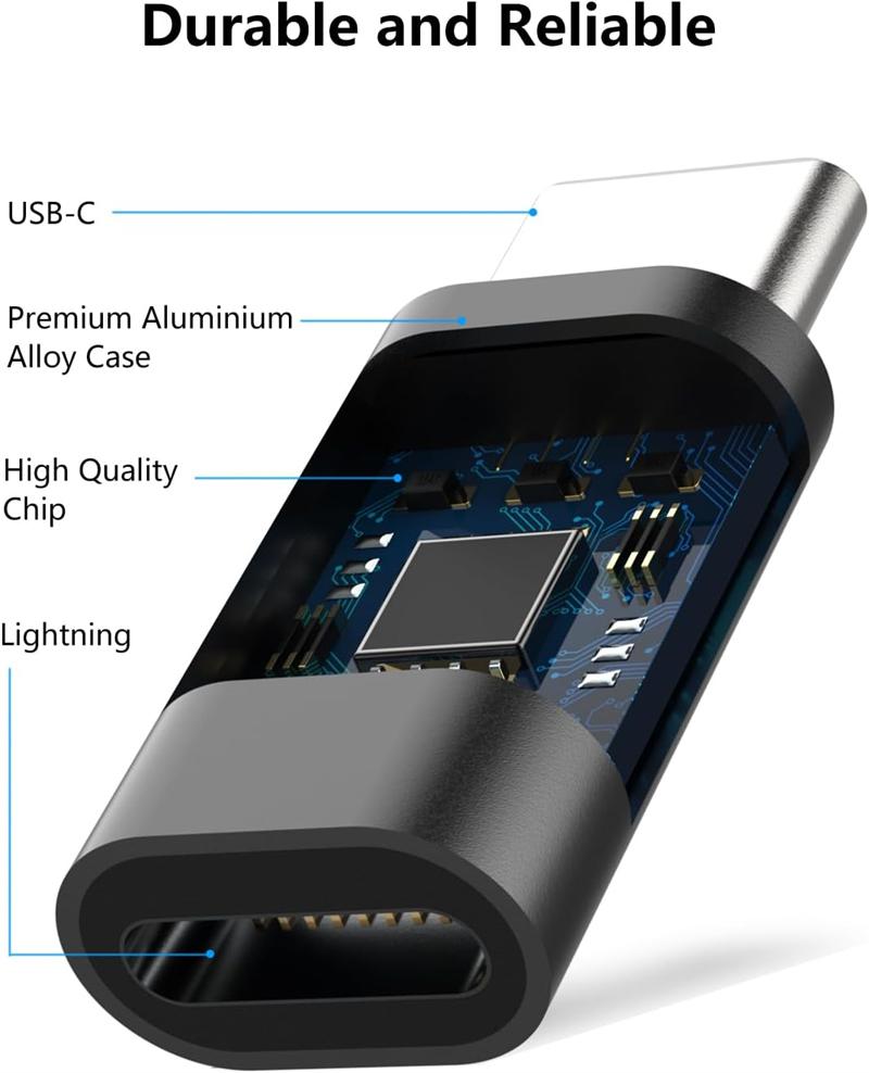 3 шт. адаптер для зарядки Lightning Female to USB C Male для iPhone 15 Pro Max Plus iPad Type C to 8Pin разъем для зарядки и синхронизации данных