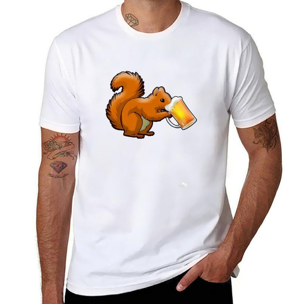 Squirrel Drinking Beer for Animal Lovers Beer Squirrel Premium TShirt Work Outdoor TShirt for Unisex