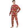 Matching Family Christmas Print Flannel Homewear Set Long-Sleeve Top And Pants