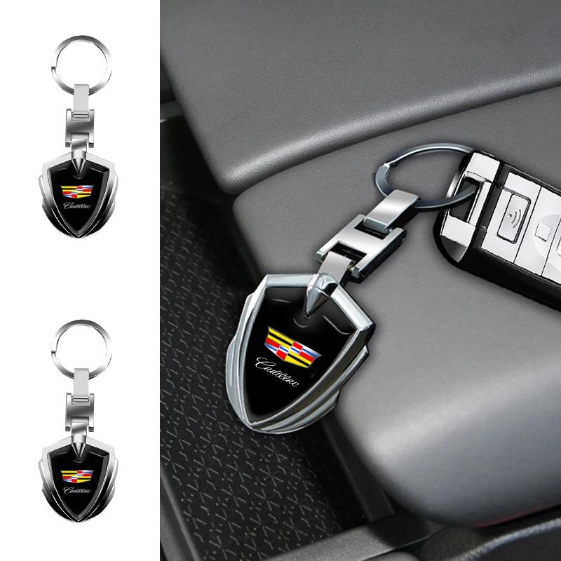 1pcs Car Accessories 3D Metal Keychain Shield Shape Keychain for Cadillac ATS BLS CT4 CT6 CTS ESCALADE STS XLR XT4 XT5 XTS SLS