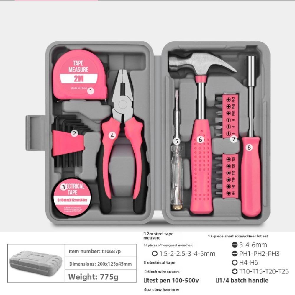 All-in-One Household DIY Tool Kit Compact Heavy Duty Hand Tool Kit Professional Mini Tool Box Set Home Improvement