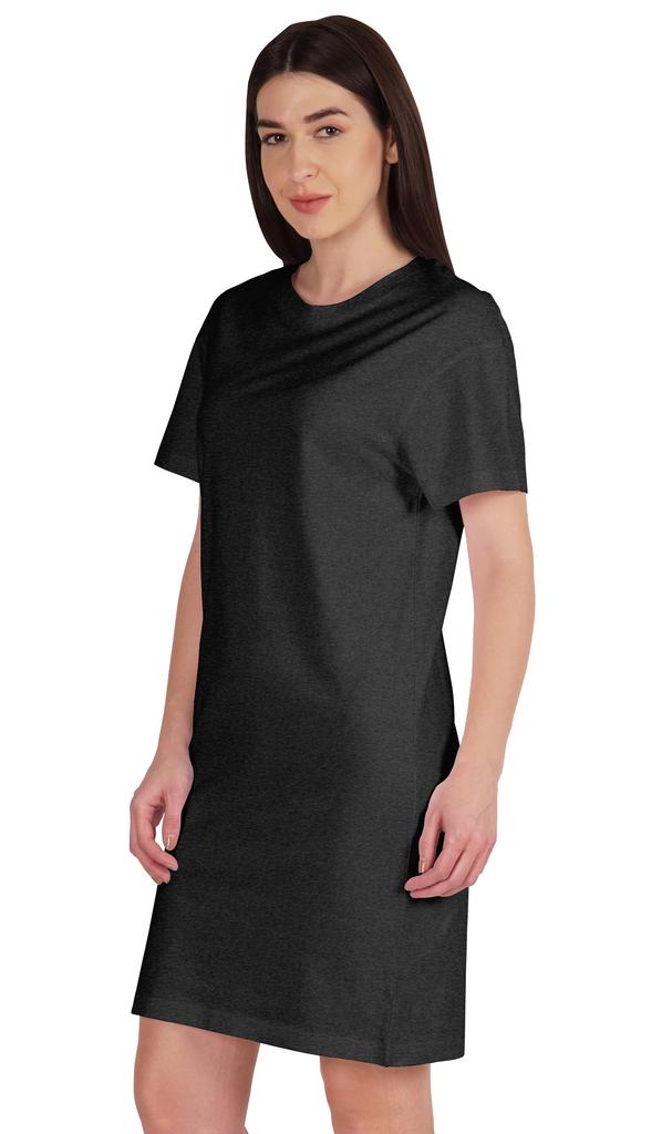 Inkmeso Женское однотонное платье-сдвиг с коротким рукавом, обычного кроя, футболка из хлопкового джерси
