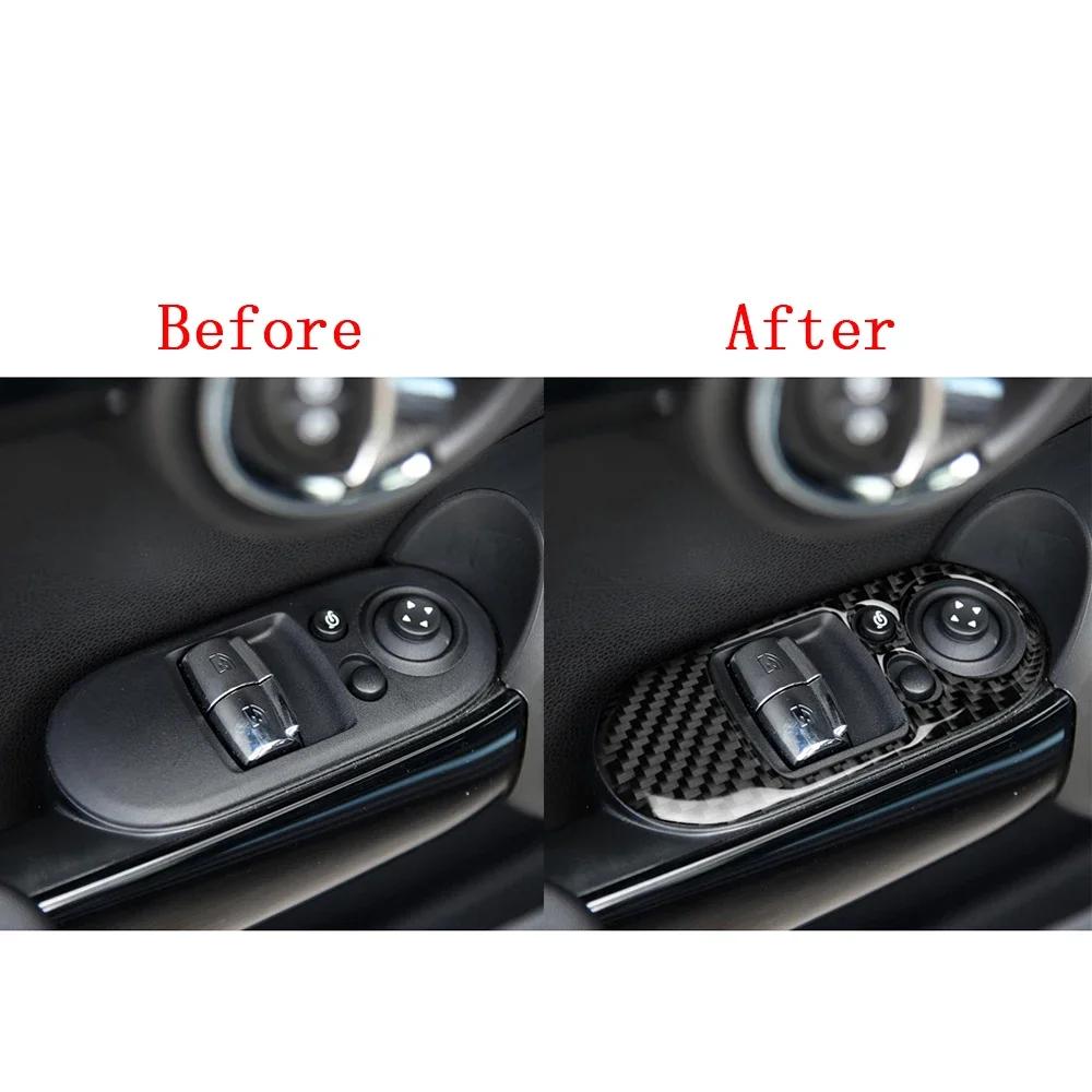 2 шт. для BMW MINI Cooper S 3DR F56 карбоновое волокно дверное стекло стеклоподъемник переключатель управления панель крышка отделка аксессуары для салона автомобиля