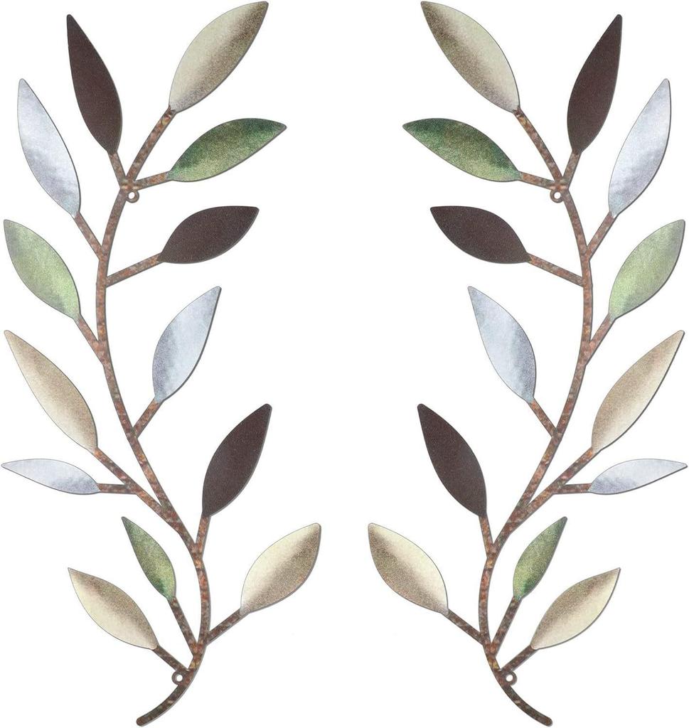 Wrought Iron Olive Branch Wall Decoration for Indoor/Outdoor Use