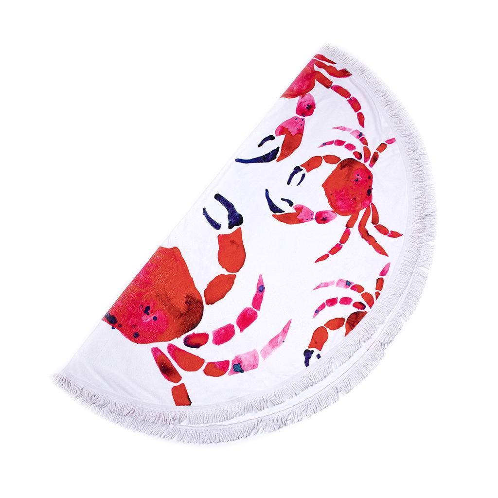 Anemoss Круглое пляжное полотенце с крабом