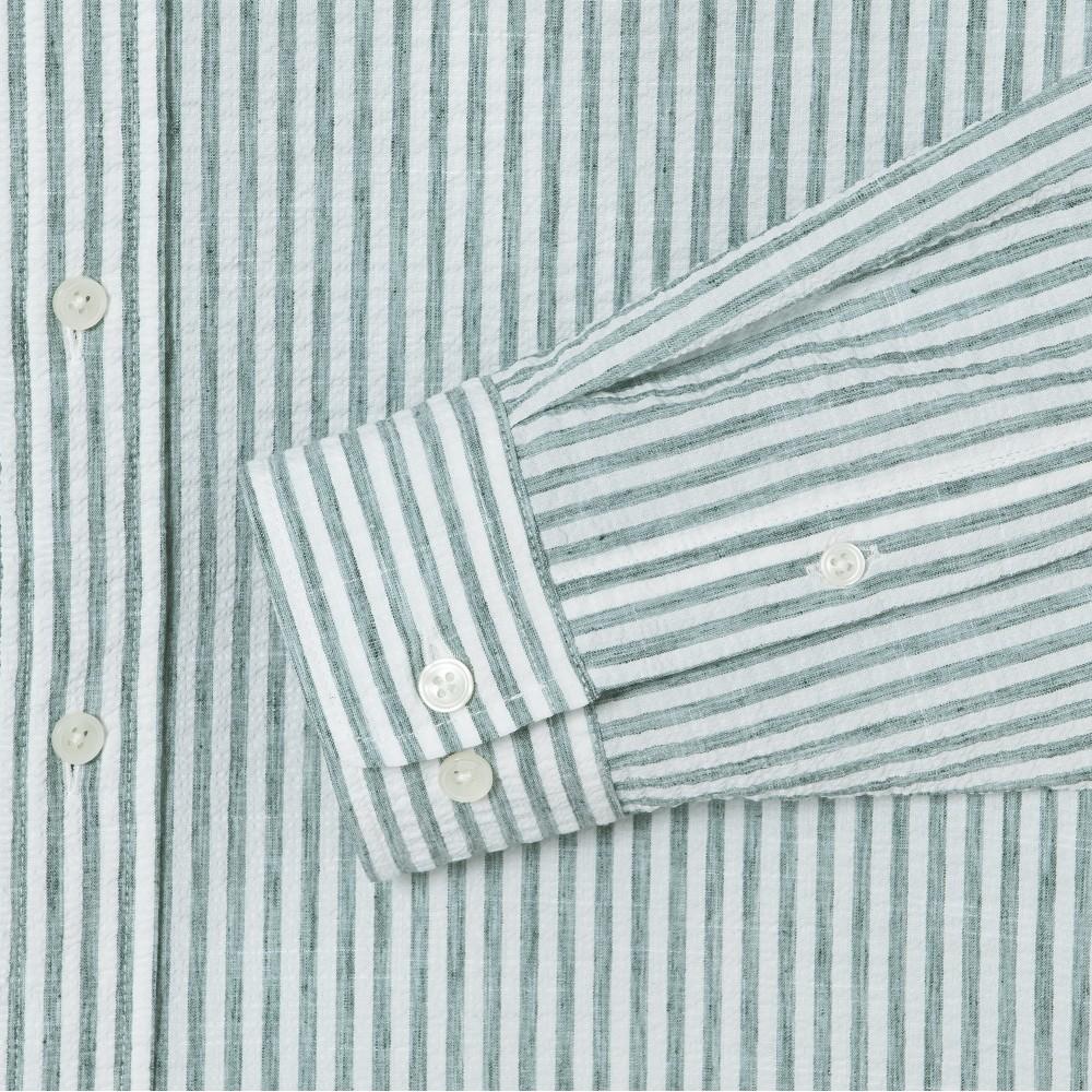 [lacoste] Men's Linen Blend Stripe Shirt CH838E-56G132