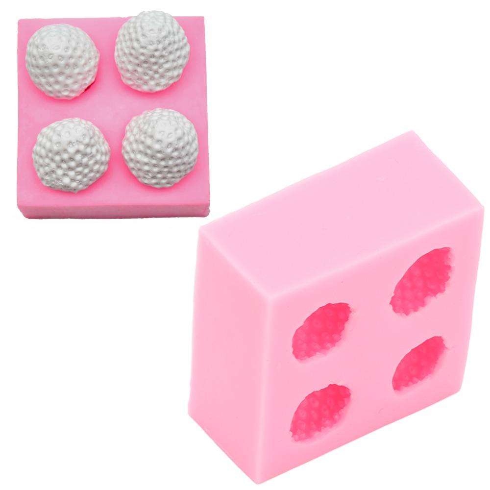 4-Cavity Strawberry Silicone Mold Non-Stick Surface Fondant Mold Chocolate Mold Candy Making