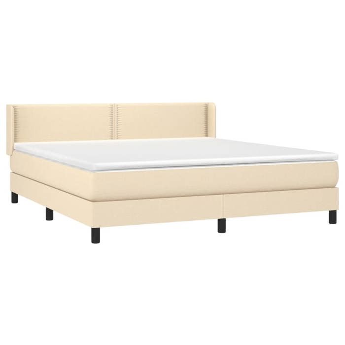 Maison Exclusive - Sommier à lattes de lit avec matelas Crème 180x200 cm Tissu