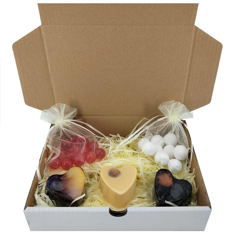 Мыльница - Сердце - 10 Страстных шариков для ванны - 10 Кокосовых шипучих шариков
