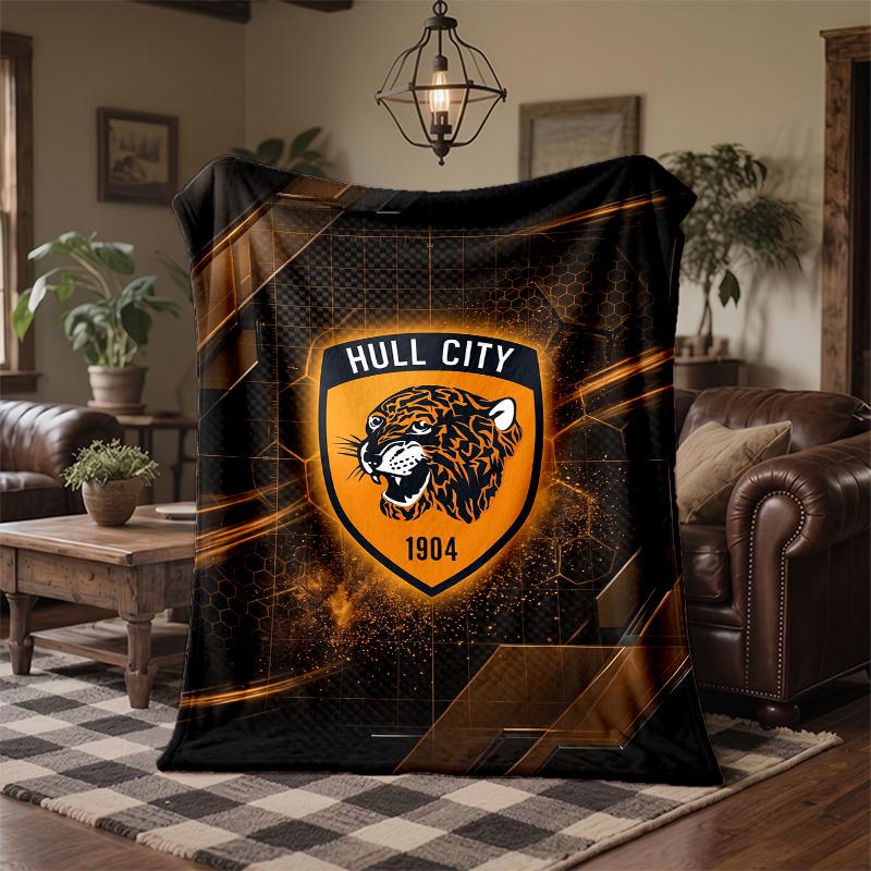 Hull City Football Print Flannel Blanket Soft Warm Sofa Bed Throw Blanket For Home Office Bedroom
