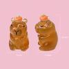 2Pcs Luminous Mini Capybara Resin Miniatures Glow At Night Fairy Garden Decoration Diy Ornament Cute Figurines Desk Decoration