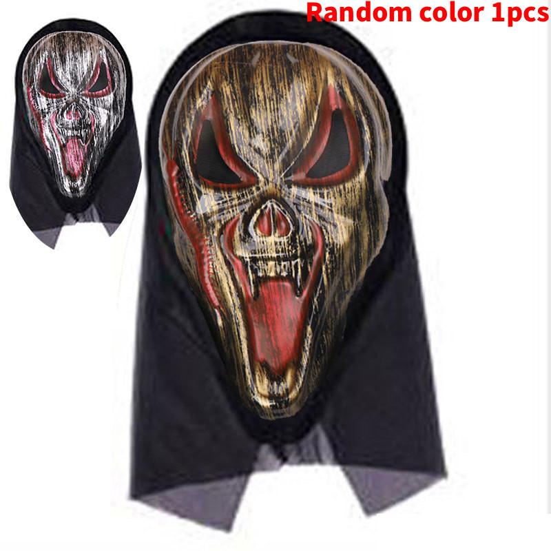 Маска ужаса на Хэллоуин для костюма для вечеринки с пластиковыми лицами призрака и вампира для косплей-мероприятий