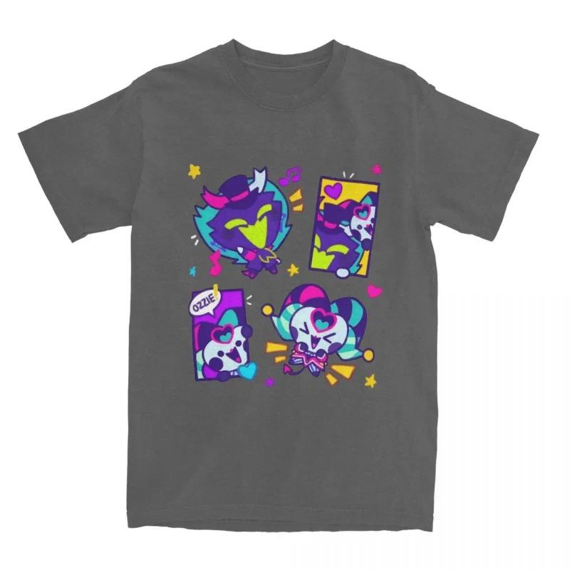 Футболка Helluva Cartoon Boss Casual Футболки с коротким рукавом и круглым вырезом Хлопковая одежда Футболки Ozzie and Fizz Chibi Valentines для мужчин