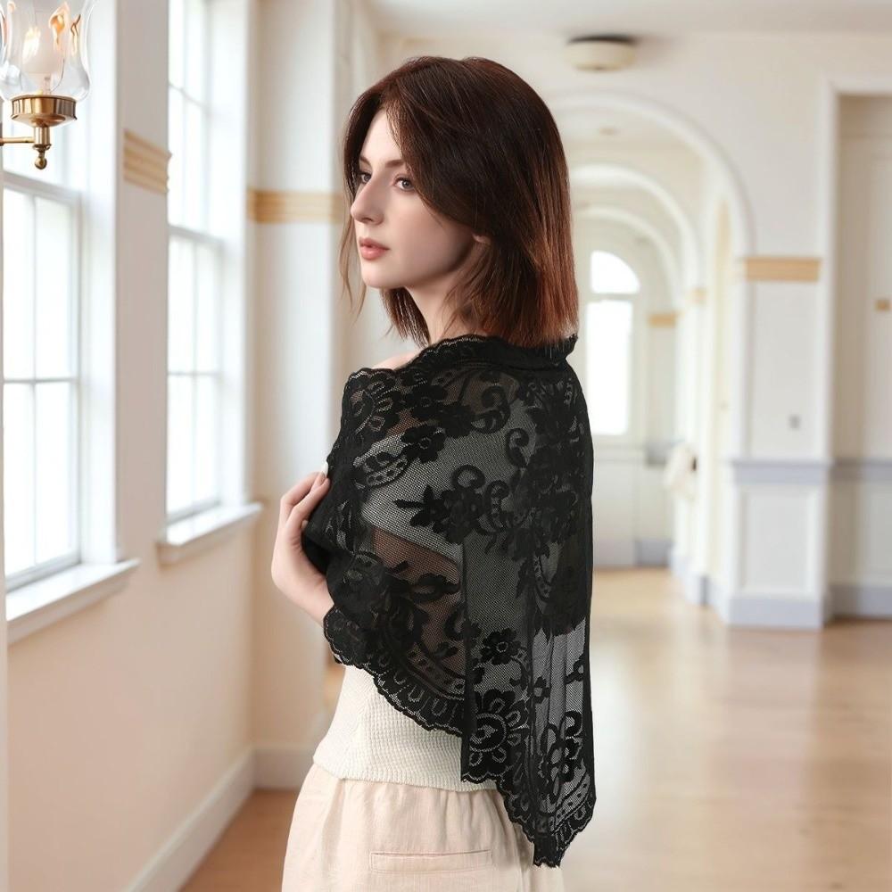 Тонкий кружевной шарф с вышивкой, шарф для волос, повязка на голову, новый платок, бандана для женщин