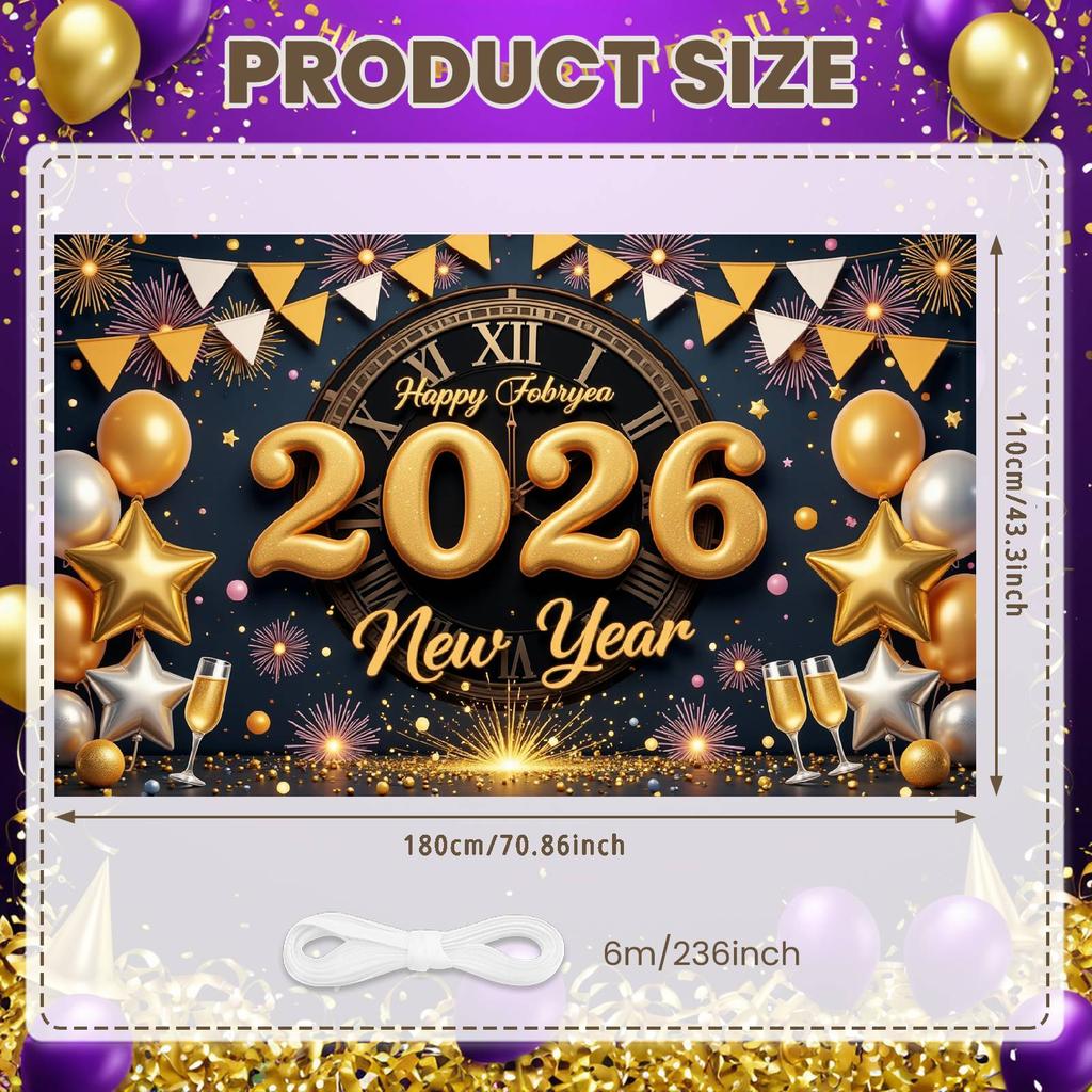 2026 Праздничная витрина Блестящие акценты 2026 Праздничный фон 2026 Витрина мероприятия Цветные шары Фон для вечеринки в честь Нового года